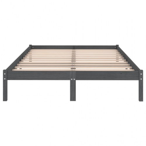 Sengestel 180x200 cm Super King massivt fyrretræ grå