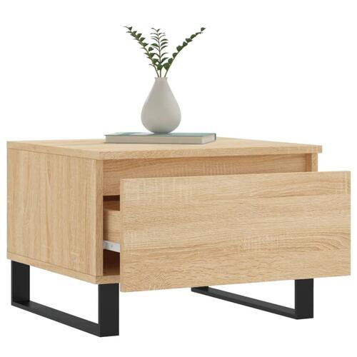 Sofabord 50x46x35 cm konstrueret træ sonoma-eg
