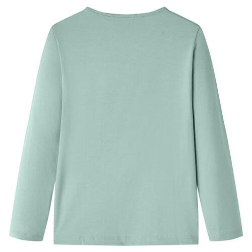 Langærmet T-shirt til børn str. 92 mintgrøn