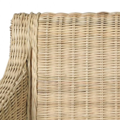 Spisebordsstole 2 stk. med hynder naturlig rattan