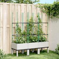 Plantekasse med espalier 120x40x142,5 cm PP hvid