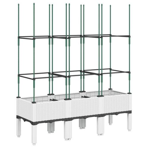 Plantekasse med espalier 120x40x142,5 cm PP hvid