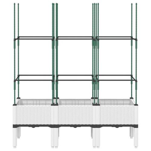 Plantekasse med espalier 120x40x142,5 cm PP hvid