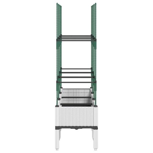 Plantekasse med espalier 120x40x142,5 cm PP hvid