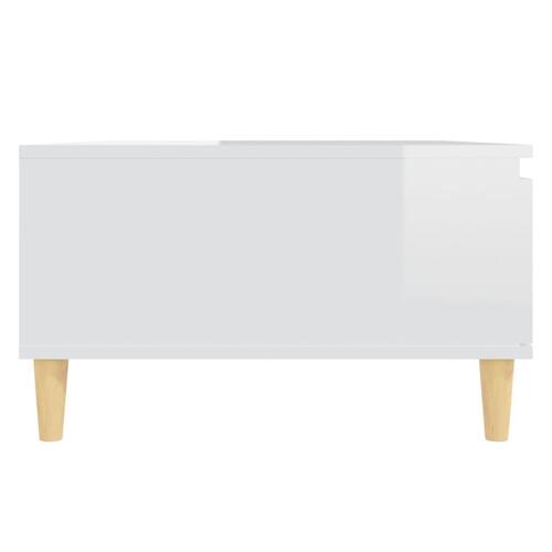 Sofabord 90x60x35 cm konstrueret træ hvid højglans