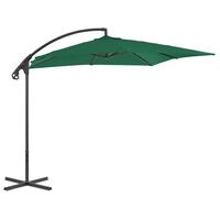 Hængeparasol med stålstang 250 x 250 cm grøn