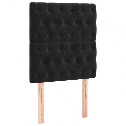 Sengeramme med sengegavl 80×200 cm - fløjl, sort