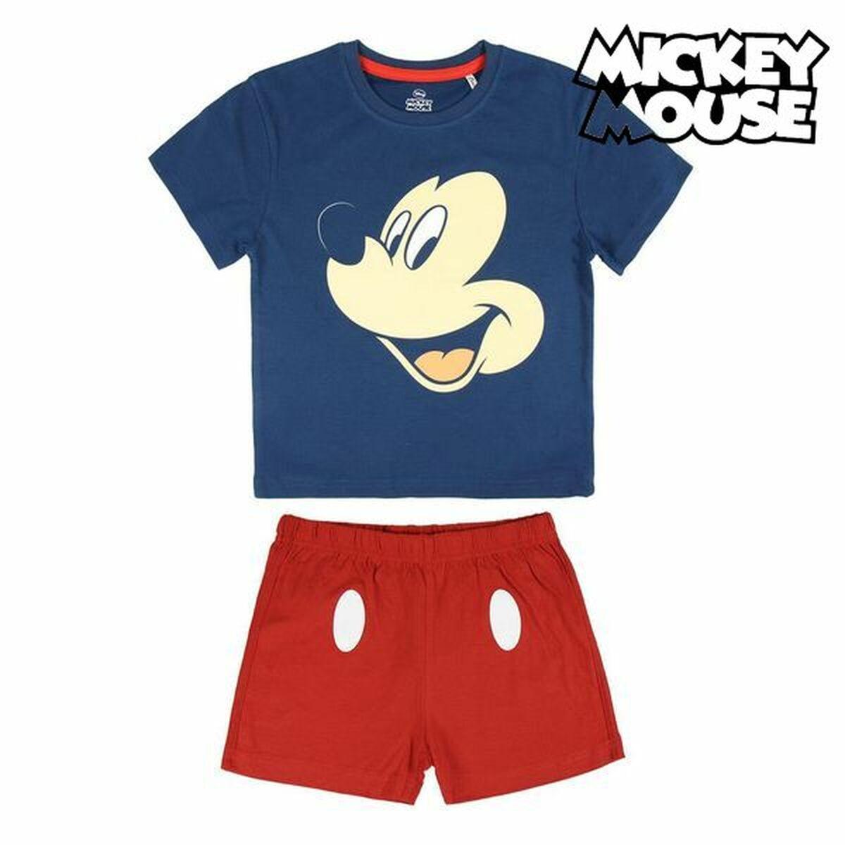 Mickey Mouse børnepyjamas - marineblå/rød, 2 år, 100 % bomuld