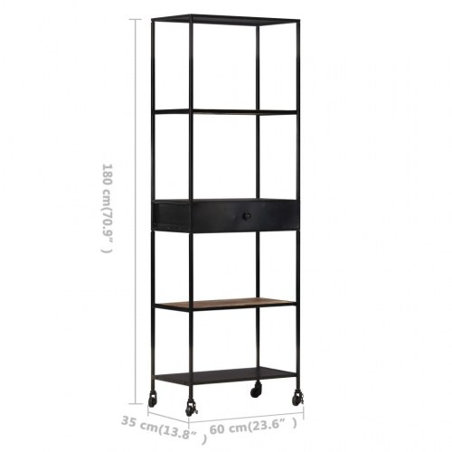 Bogreol 60x35x180 cm ru mangotræ og jern