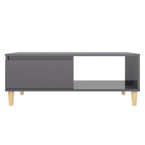 Sofabord 90x60x35 cm konstrueret træ grå højglans