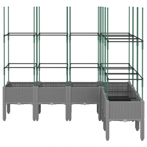 Plantekasse med espalier 160x120x142,5 cm PP lysegrå