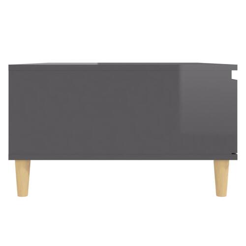 Sofabord 90x60x35 cm konstrueret træ grå højglans