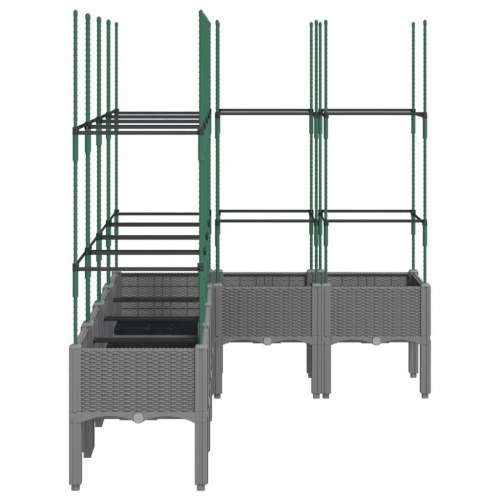 Plantekasse med espalier 160x120x142,5 cm PP lysegrå