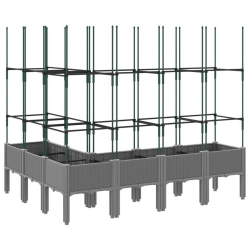 Plantekasse med espalier 160x120x142,5 cm PP lysegrå