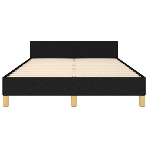 Sengeramme med sengegavl - sort stof 120x200 cm