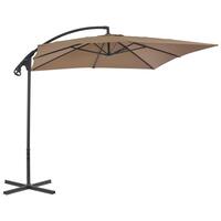 Hængeparasol med stålstang 250 x 250 cm gråbrun