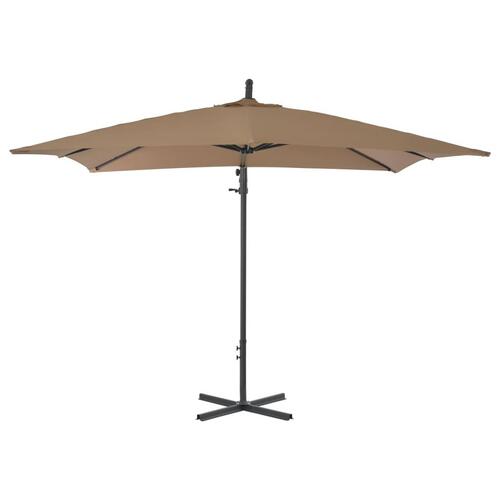 Hængeparasol med stålstang 250 x 250 cm gråbrun