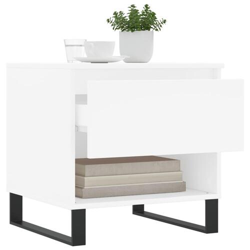 Sofaborde 2 stk. 50x46x50 cm konstrueret træ hvid