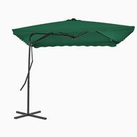 Udendørs parasol med stålstang 250 x 250 cm grøn