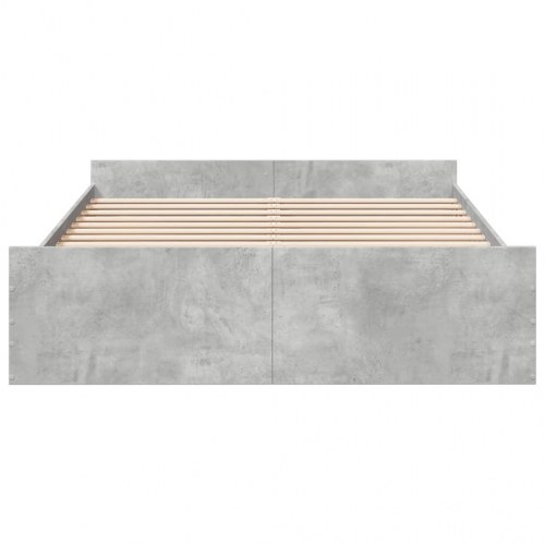 Sengeramme med skuffeopbevaring 150 x 200 cm - betongrå