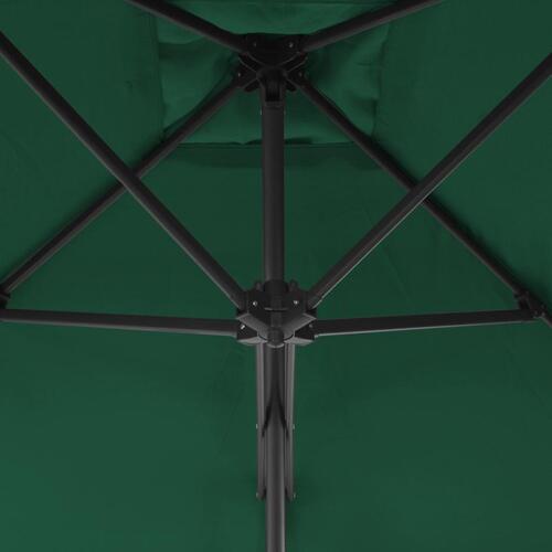 Udendørs parasol med stålstang 250 x 250 cm grøn