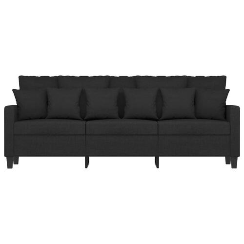 3-personers sofa 180 cm stof sort