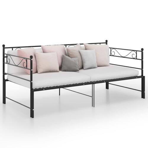 Sengestel til udtræksseng 90x200 cm metal sort