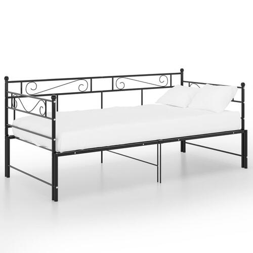 Sengestel til udtræksseng 90x200 cm metal sort