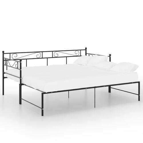 Sengestel til udtræksseng 90x200 cm metal sort