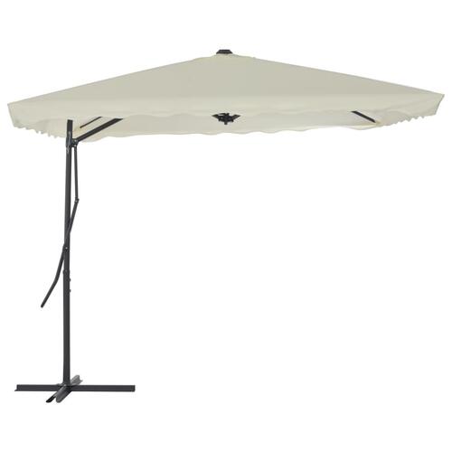 Udendørs parasol med stålstang 250 x 250 cm sandfarvet