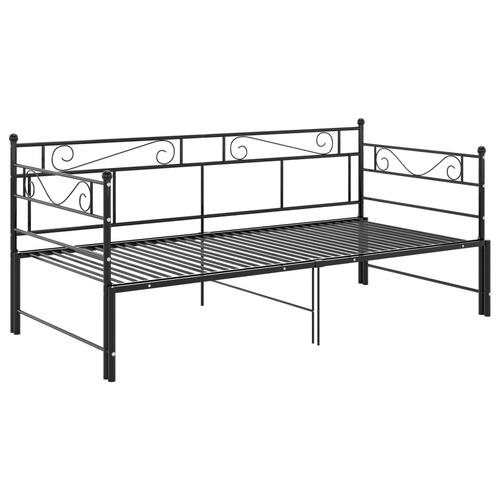 Sengestel til udtræksseng 90x200 cm metal sort