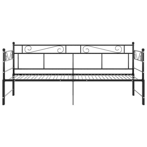 Sengestel til udtræksseng 90x200 cm metal sort
