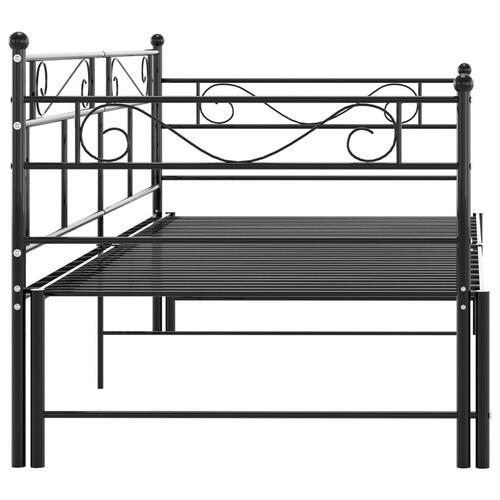 Sengestel til udtræksseng 90x200 cm metal sort