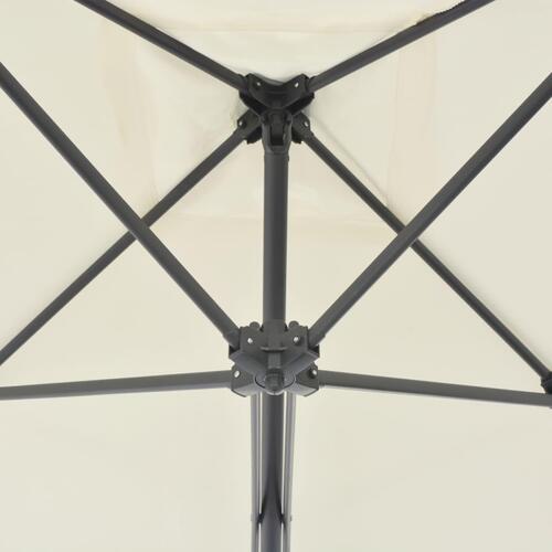 Udendørs parasol med stålstang 250 x 250 cm sandfarvet