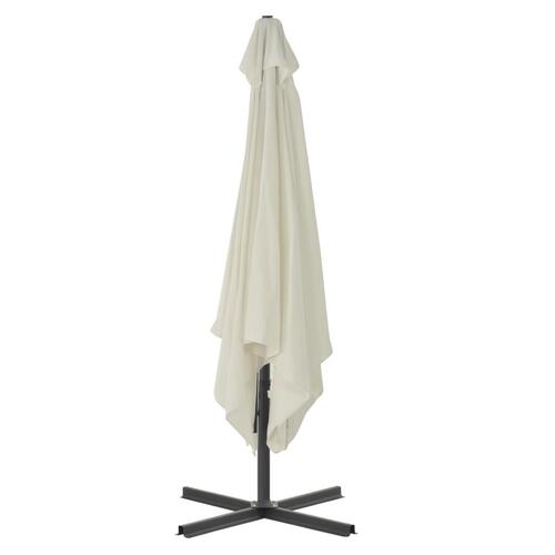Udendørs parasol med stålstang 250 x 250 cm sandfarvet