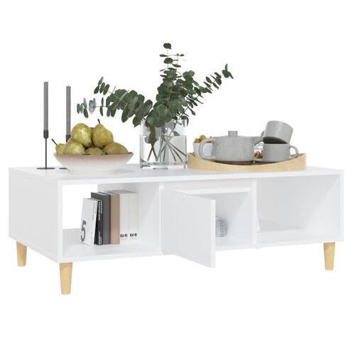 Sofabord 103,5x60x35 cm konstrueret træ hvid