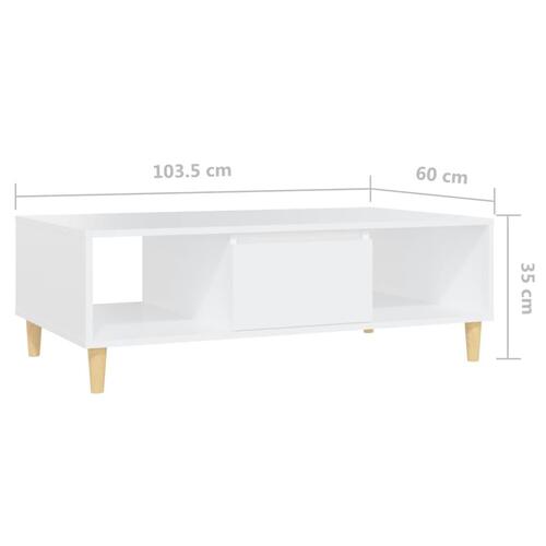 Sofabord 103,5x60x35 cm konstrueret træ hvid