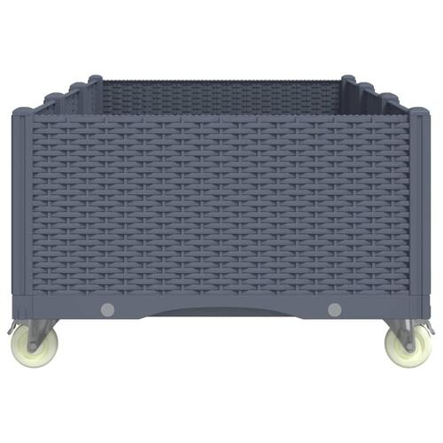 Plantekasse med hjul 150x80x54 cm PP blågrå