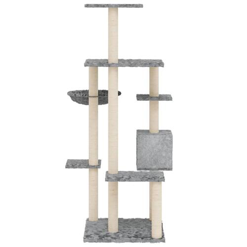 Kradsetræ med sisalstolper 142 cm lysegrå