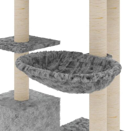 Kradsetræ med sisalstolper 142 cm lysegrå