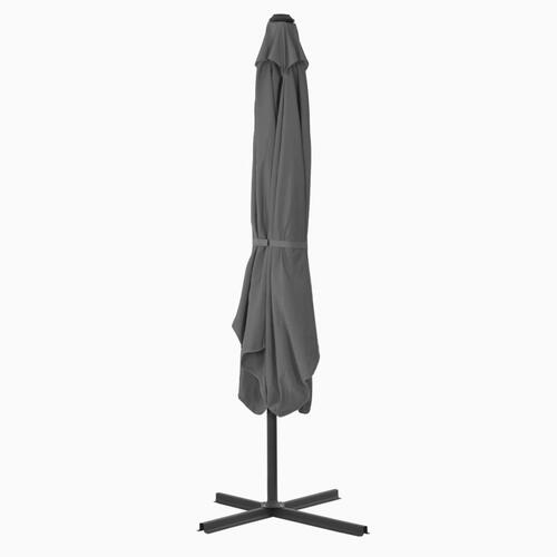 Udendørs parasol med stålstang 250 x 250 cm antracitgrå