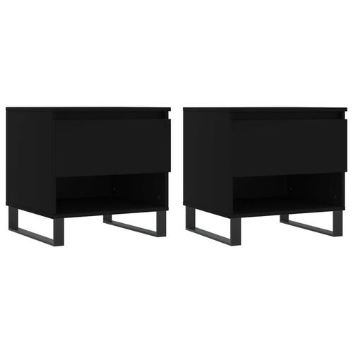 Sofaborde 2 stk. 50x46x50 cm konstrueret træ sort