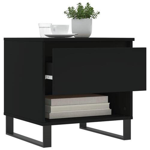Sofaborde 2 stk. 50x46x50 cm konstrueret træ sort