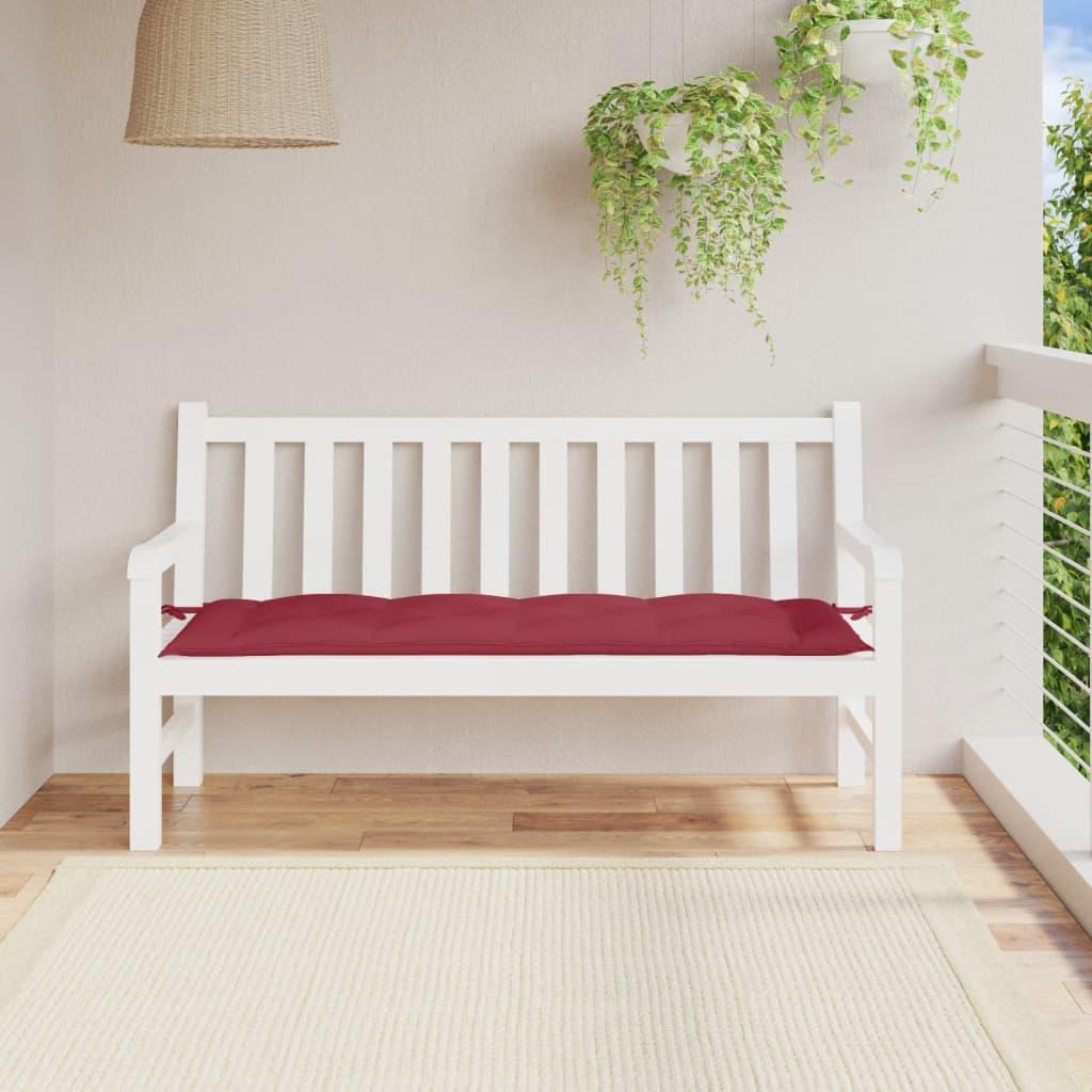 Hynde til havebænk 150x50x7 cm oxfordstof vinrød