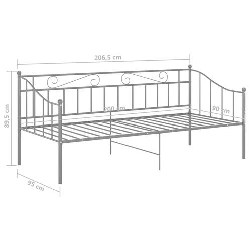 Sengestel til udtræksseng 90x200 cm metal grå