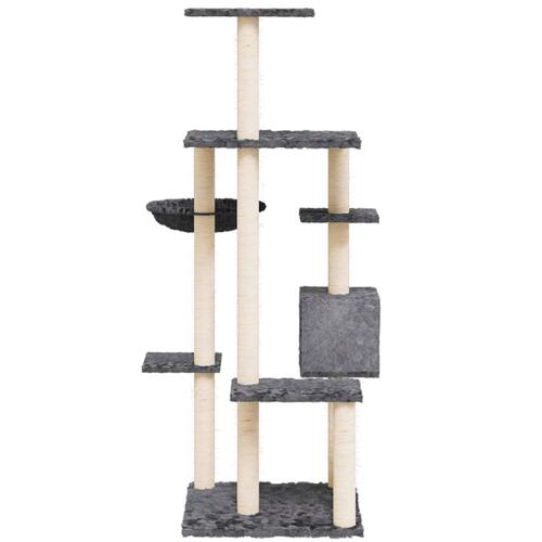 Kradsetræ med sisalstolper 142 cm mørkegrå