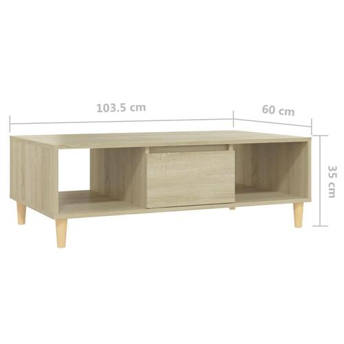 Sofabord 103,5x60x35 cm konstrueret træ sonoma-eg