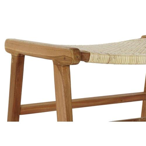 Stol 65 x 47 x 40 cm Natur Teak Plastik Multifarvet Lys brun