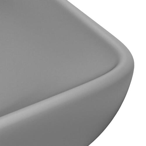 Luksuriøs håndvask 71x38 cm rektangulær keramik mat lysegrå