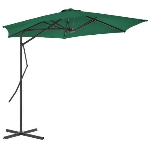 Udendørs parasol med stålstang 300 cm grøn